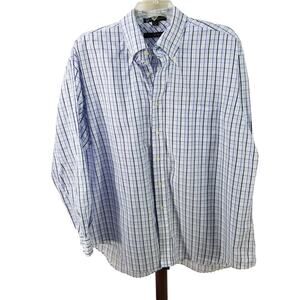 Tommy Hilfiger Blue White Vintage Hong Kong Men's Button Down Shirt 17.5 34 / 35